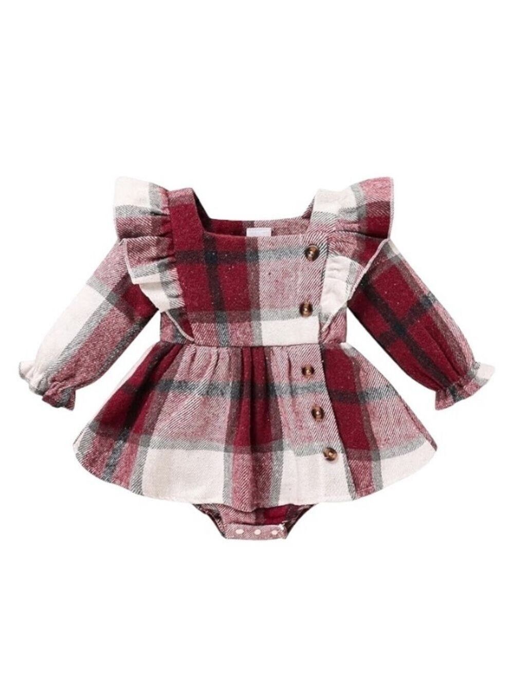 Baby Girl Plaid Long Sleeve Romper 12-18 Months